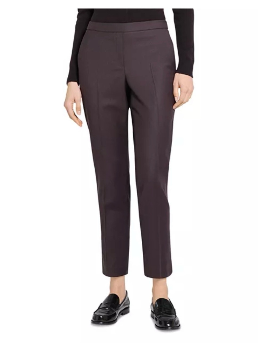 Theory Slim Cropped Ankle Pants in Gray, Wool